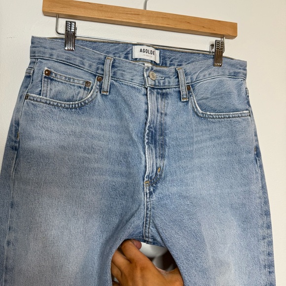 Agolde Mia Mid Rise Straight in Dimension - Picture 3 of 9